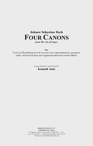 Four Canons from The Art of Fugue Concert Band sheet music cover